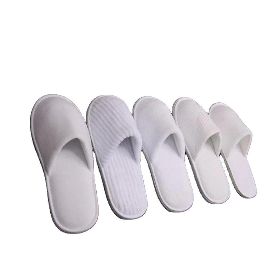 Одноразовые Бамбуковые биоразлагаемые тапочки с индивидуальным логотипом белые домашние закрытым носком для