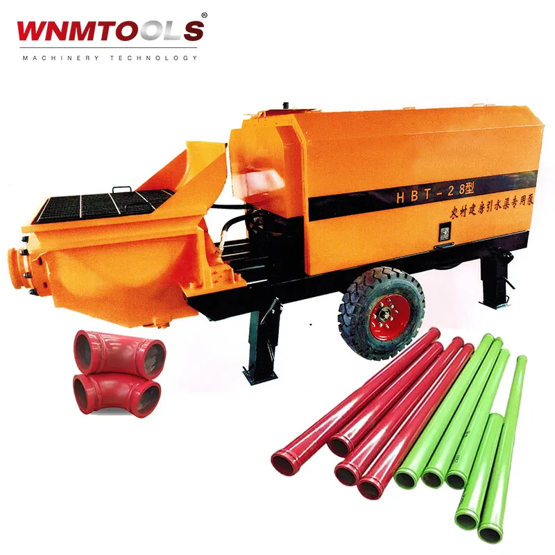 Ready Mix Concrete Pump Diesel Portable Trailer Concrete Mixer With Pump For House Building