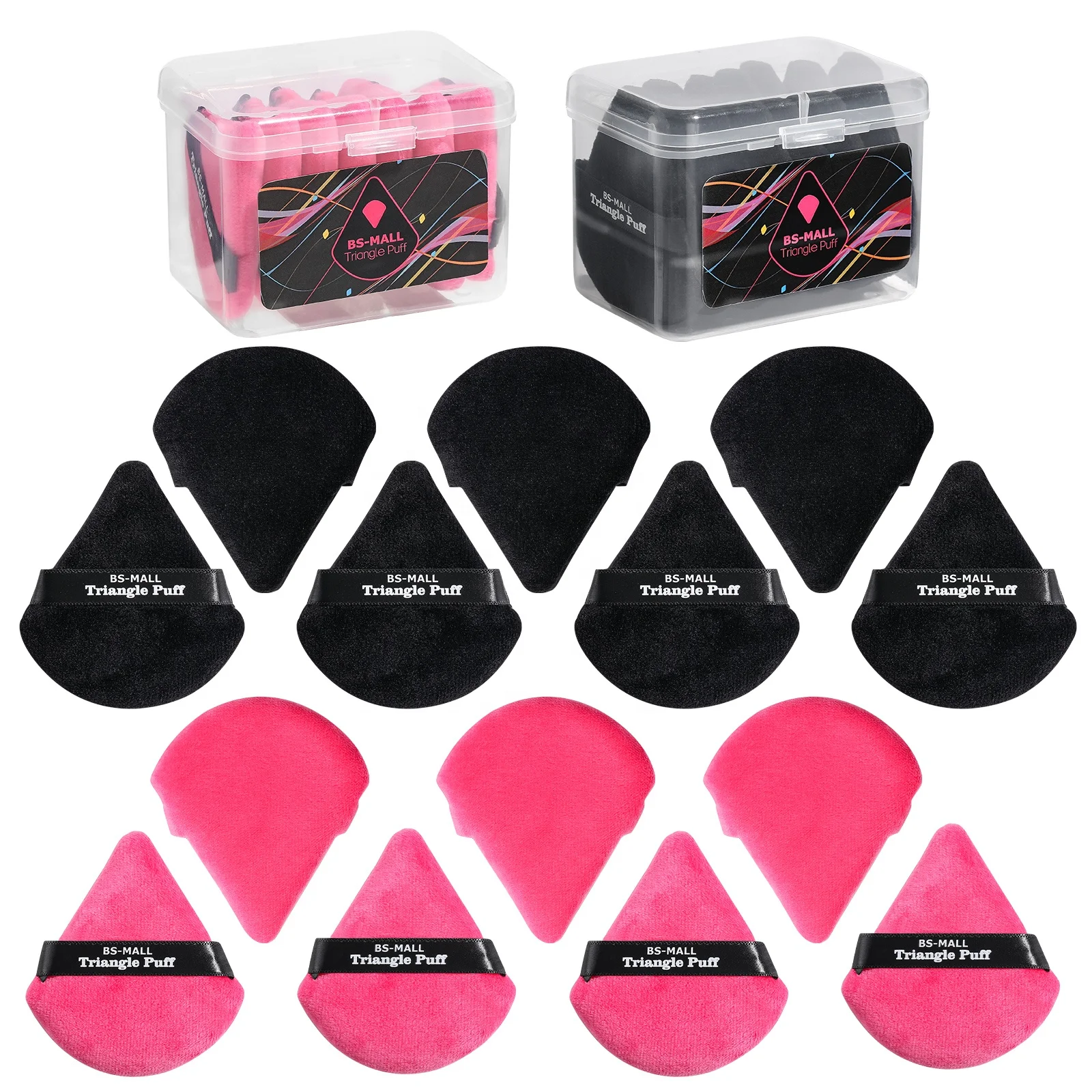 BS-MALL Triangle Makeup Puff Face Mineral Loose Powder Soft Wedge Shape Triangle Makeup Powder Puffs Custom Logo