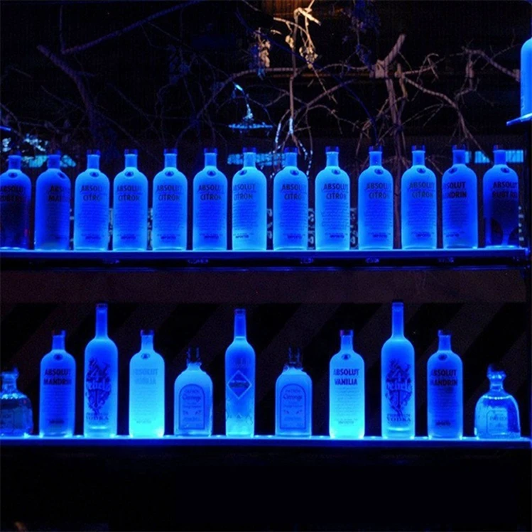Acrylic LED Lighted Liquor Bottle Display Illuminated Stand Perfume Bottle Display Stand Shelf with Remote Control