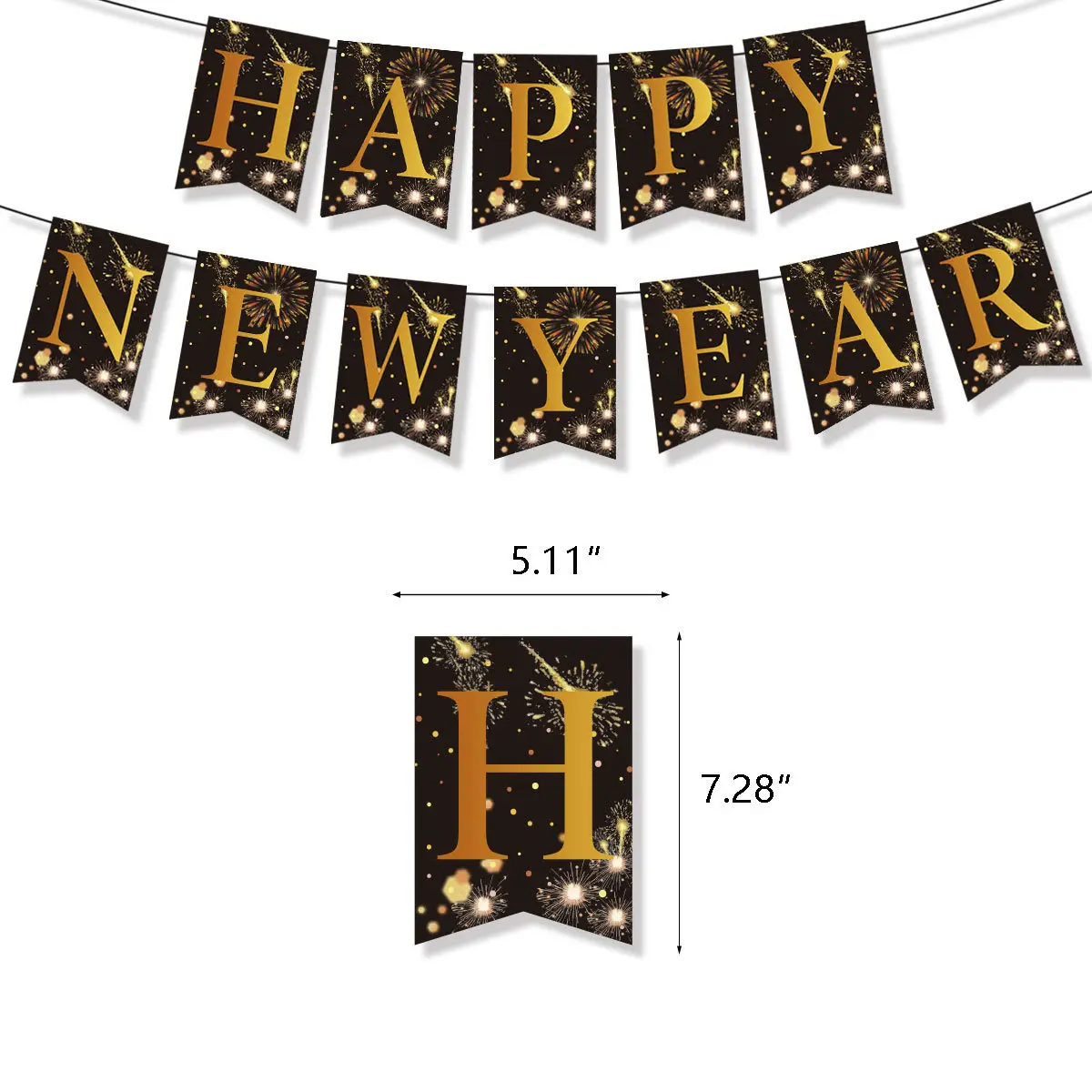 2022 Happy New Year Foil Balloons Photo Booth Frame Props Balloons Gold Black Banner Garland Navidad New Year Eve Party Supplies