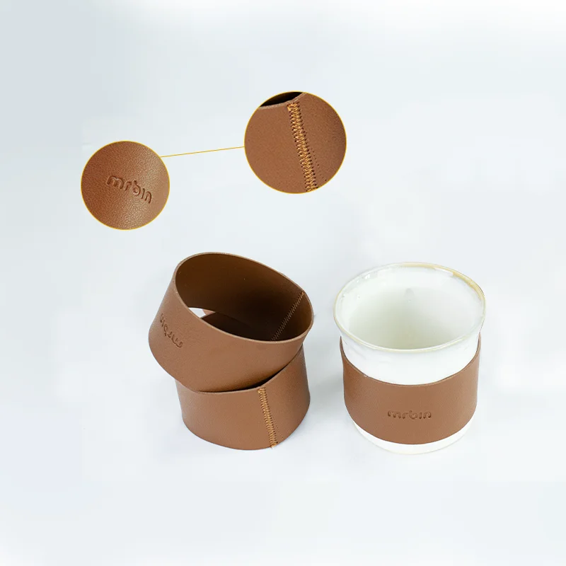 PU leather protective cover creative hand brewed coffee pot leather cover thermal insulation leather cover