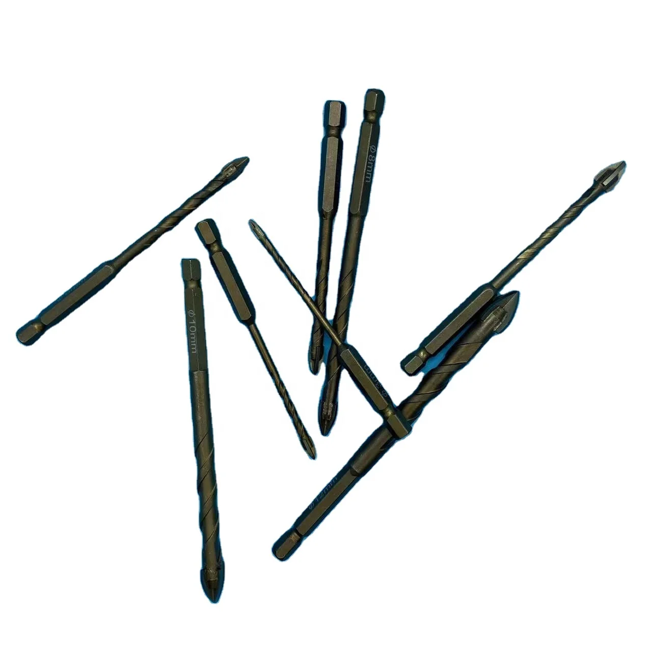 3-12mm Cross Hex Tile Drill Bits Set for Glass Ceramic Concrete Hole Opener Brick Hard Alloy Triangle Bit Tool Kit