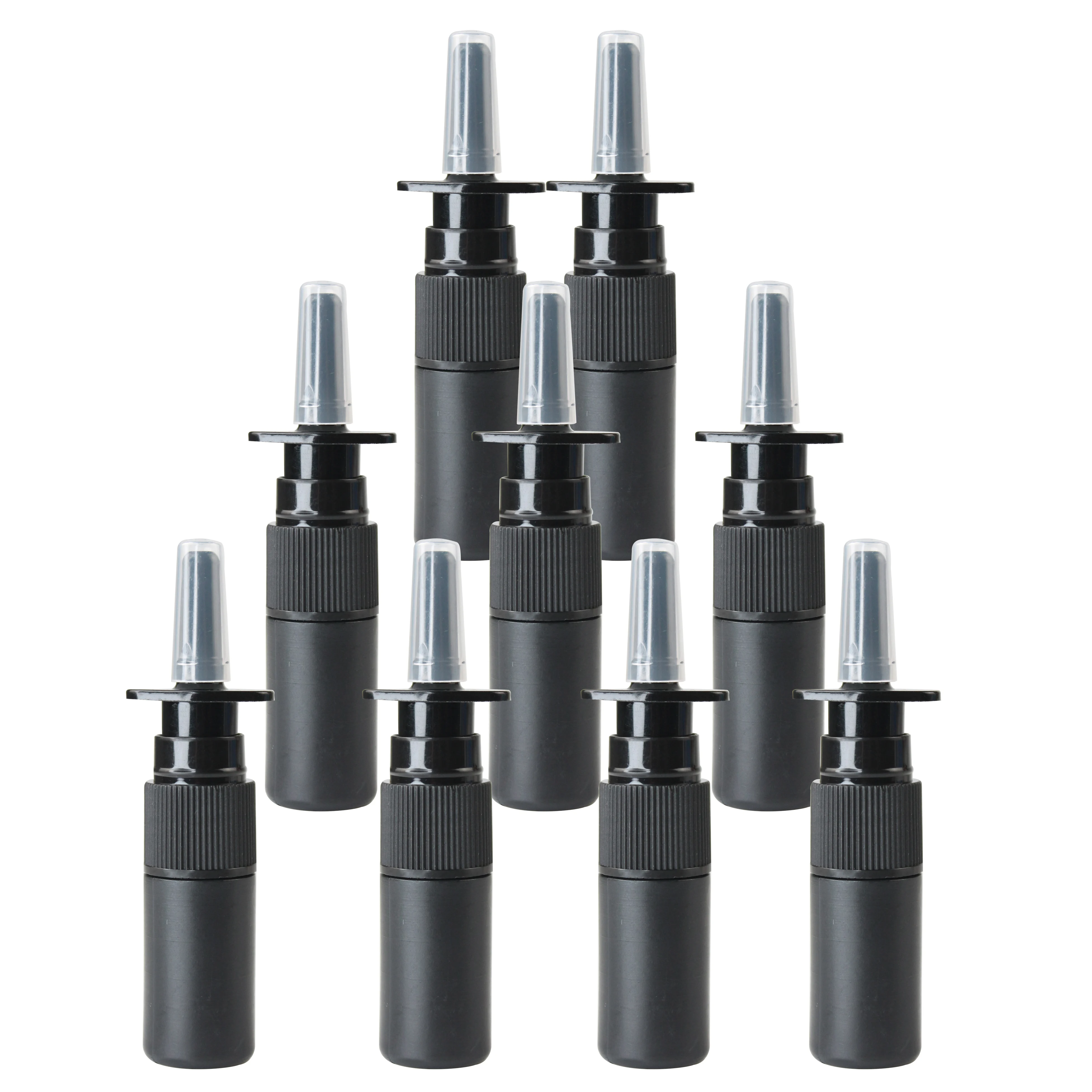 5ml Empty Pharmaceutical Packaging HDPE Matte Black Plastic Nasal Spray Bottle For Nasal Tanner