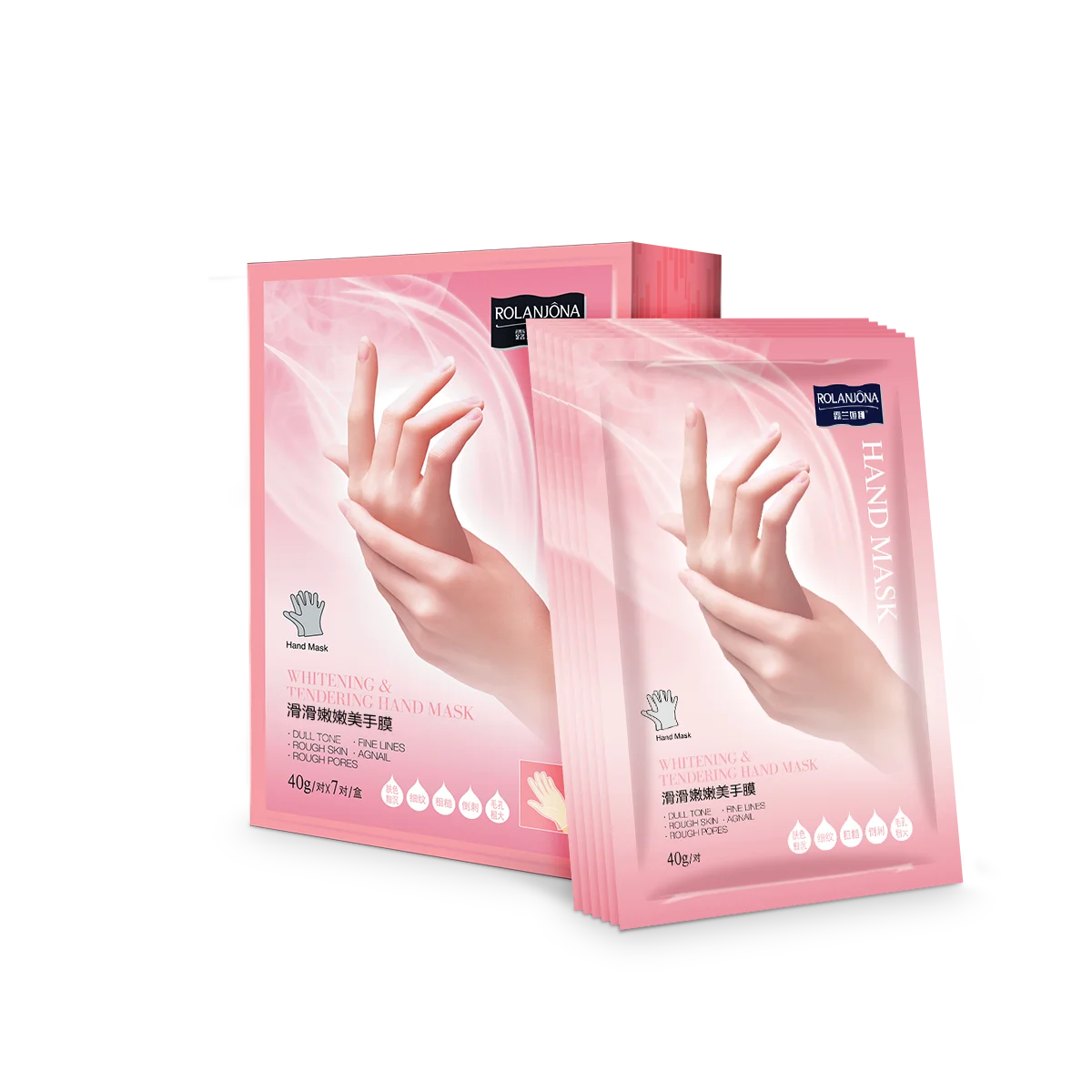 Customized Private Label Rolanjona Whitening And Tendering Moisturizing Hydrating Hand Mask Peel Smooth Home Use Hand Care