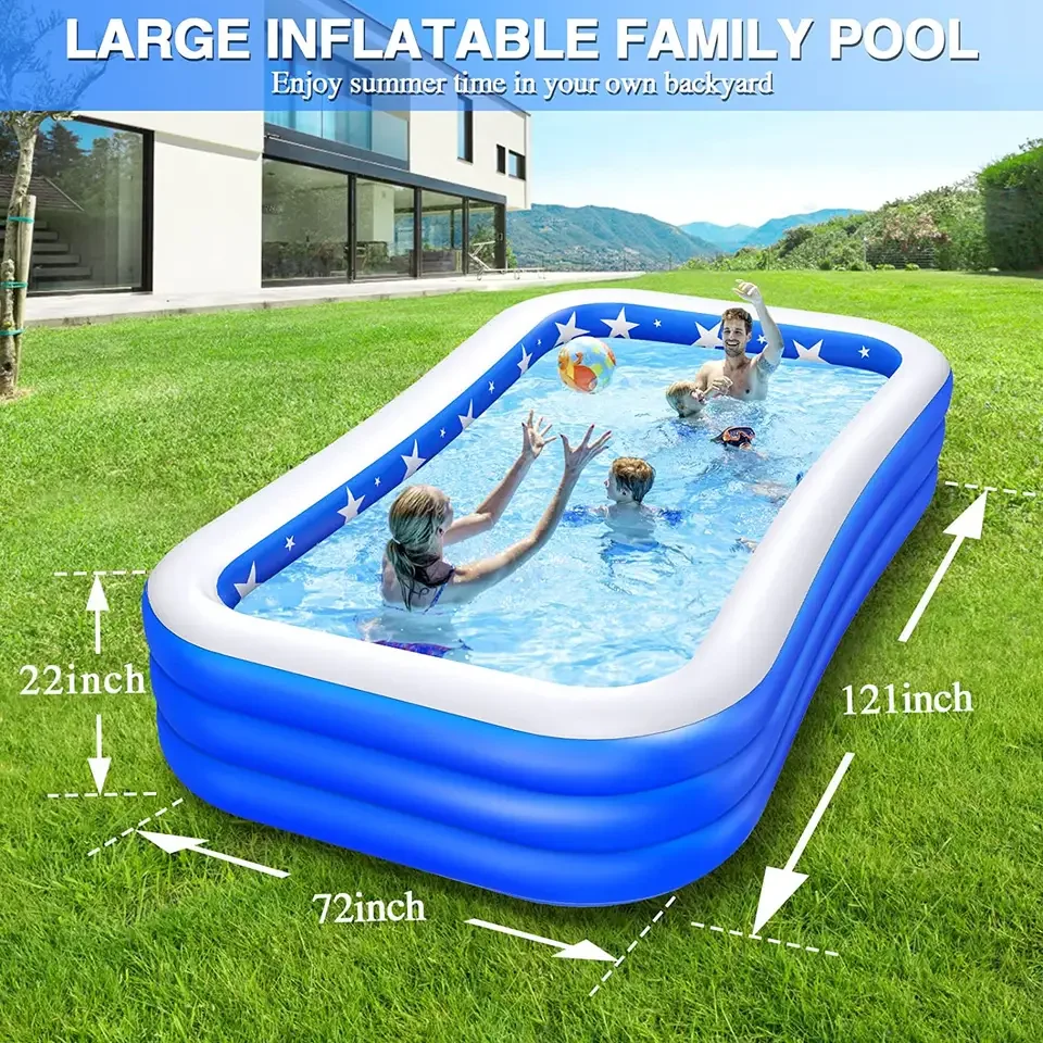 Thickness Dimensions Can Be Customized Inflatable Pool 3 Ring Swimming Pool Inflatable Swimming Pool