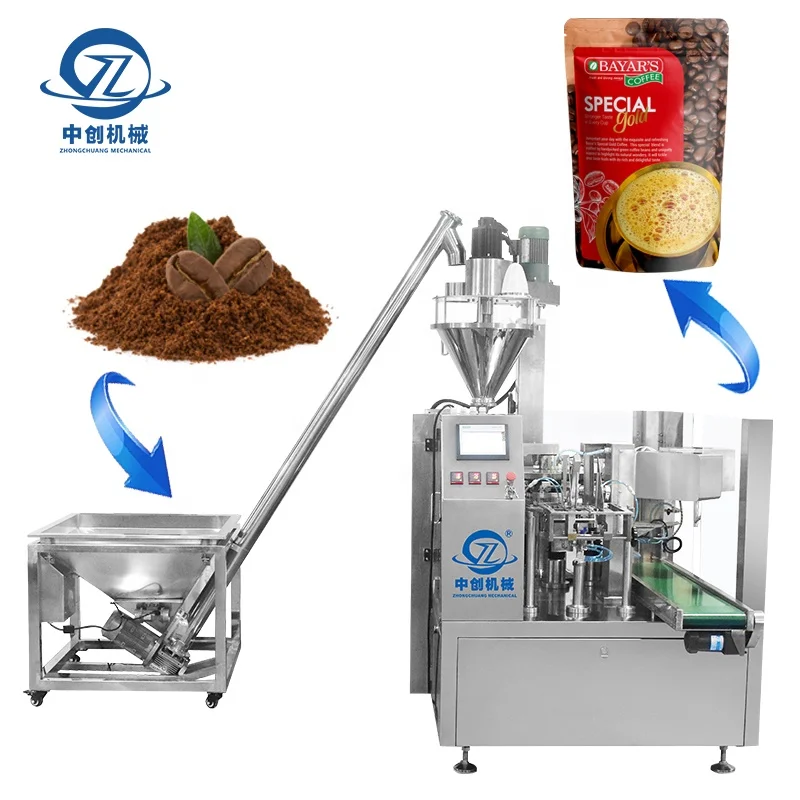 Automatic Rotary Bag Given Drip Sachet Packaging Beans Wheat Flour Milk Tea Coffee Powder Filling Packing Machine