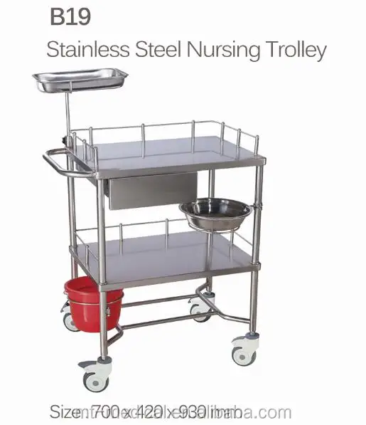Assemble Stainless Steel Medical Dressing Trolley Price