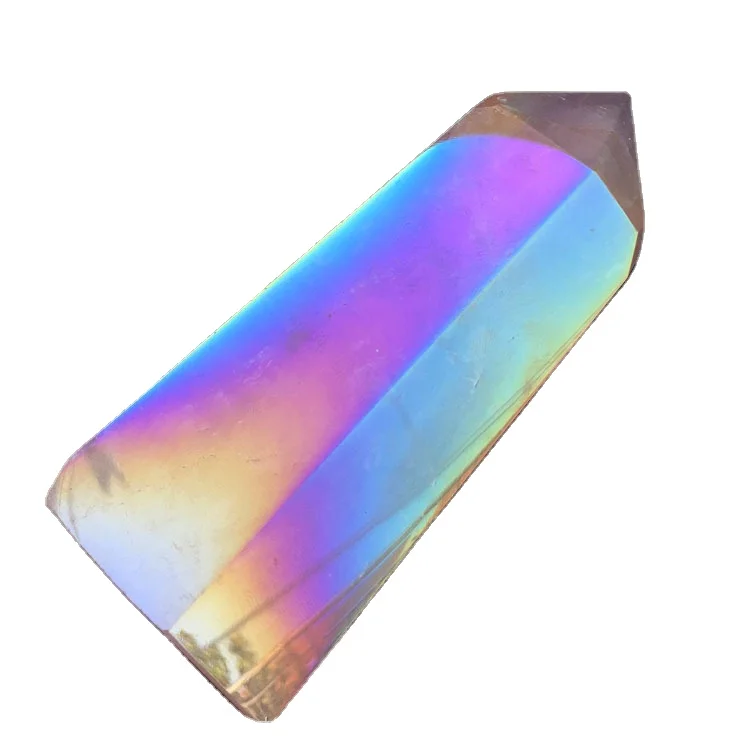 Wholesale Angel Aura Rose Quartz Electroplating Crystal Point