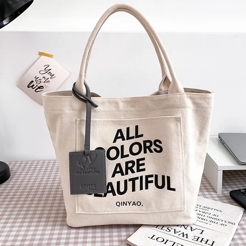 PU Women Print Style Gift Daily Luxury Foldable Reusable Large Grocery Cotton Canvas Shopping Tote Bags With Custom Logo Extra