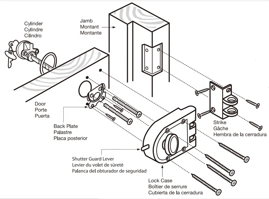 Ночная защелка KEYMAN Tiger Rim, замок Jimmy Proof с 6 отверстиями и плоской защелкой