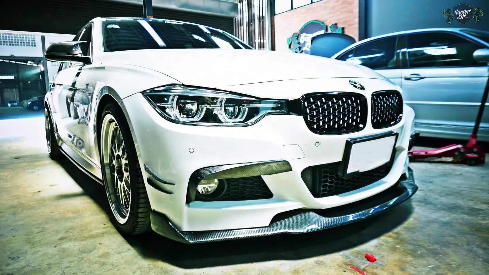  Для Bmw F30 3 серии M Sport Sharkaero стиль ПП глянцевый матовый черный Передний диффузор передний разветвитель передняя