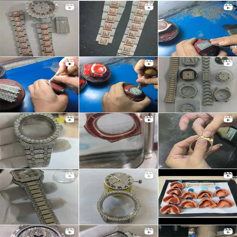 bust Stainless Steel Watch Iced Out Diamond Band Moissanite Watch hop premium diamond vvs moissanite watch