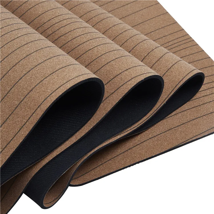 Dongguan Factory Eco Friendly Non Slip fitness YogaMats High Density Natural Rubber Pad PU leather Cork TPE Gym Yoga Mat NBR