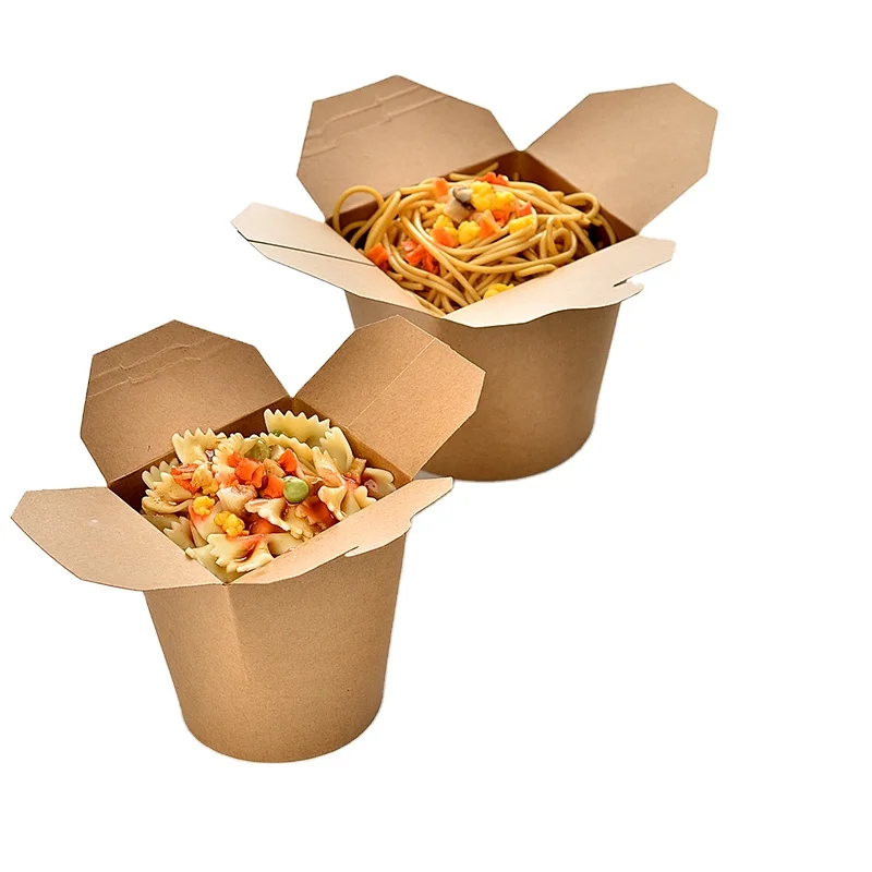 Wholesale Price Kraft Paper Noodle Box Disposable Food