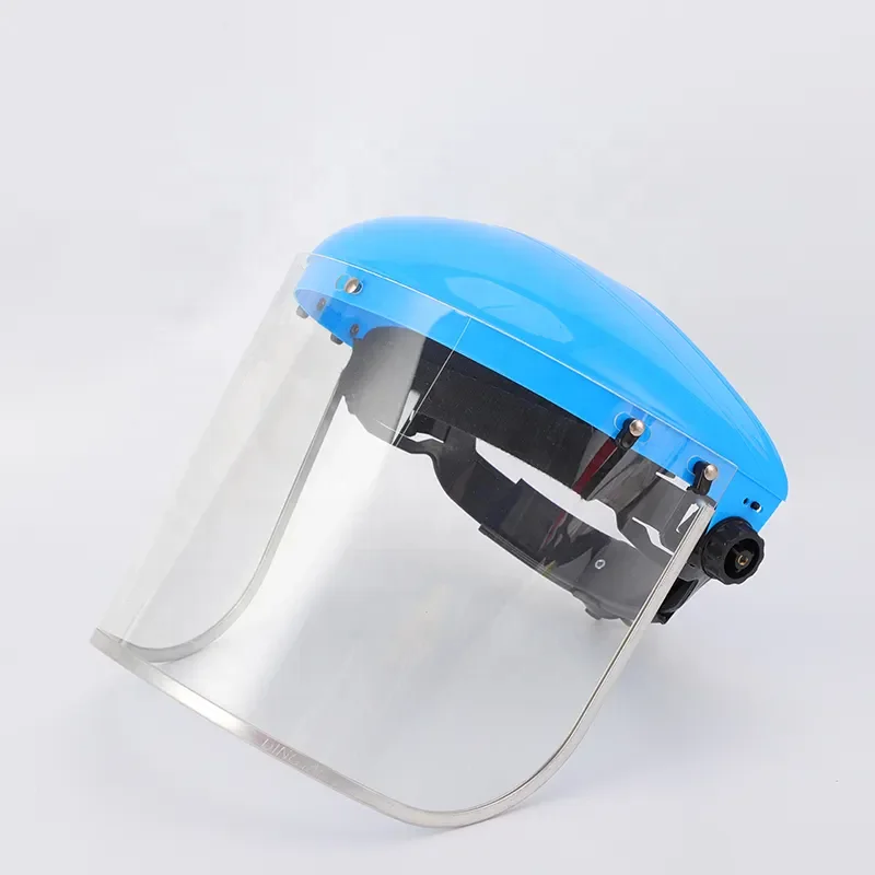 HDPE shell transparent PVC visor ratchet adjustable protective safety full face shield