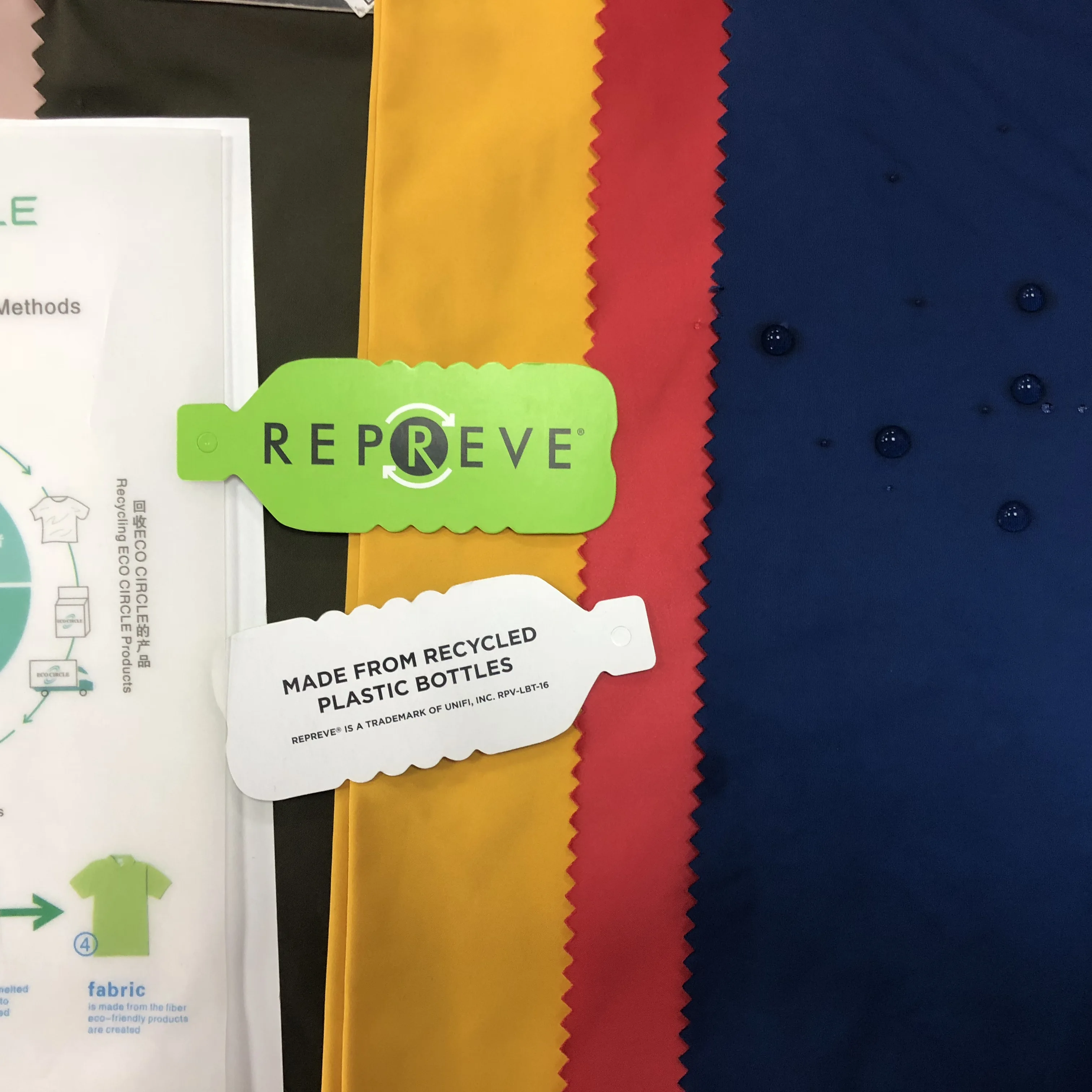 eco friendly GRS 100% Polyester twill microfiber peach skin recycled coating fabric for garment