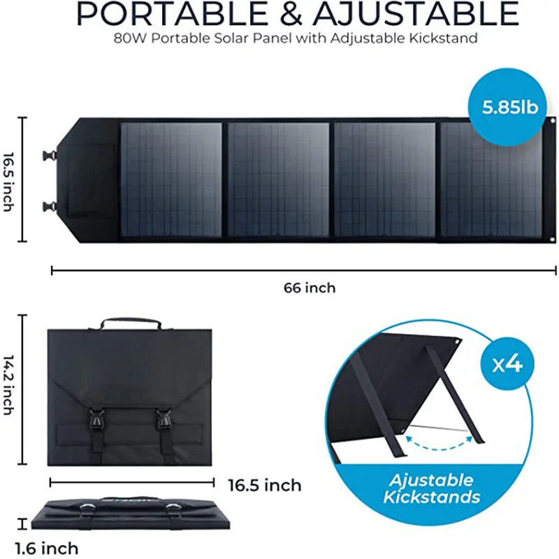 Outdoor Travel Camping Power Station Use ETFE Portable 100W Integrated Foldable Folding Solar Panel