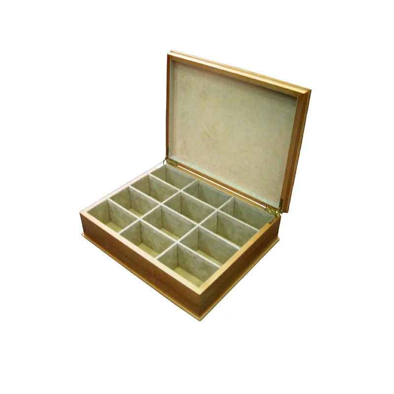 White wooden tea storage box has large and small customizable free design