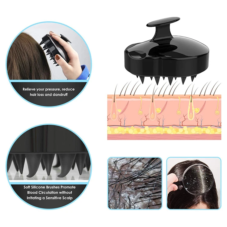 Professional Silicone Shampoo Brush Household ABS Hair Scalp Massager Shampoo Hair Brush For Hair Growth