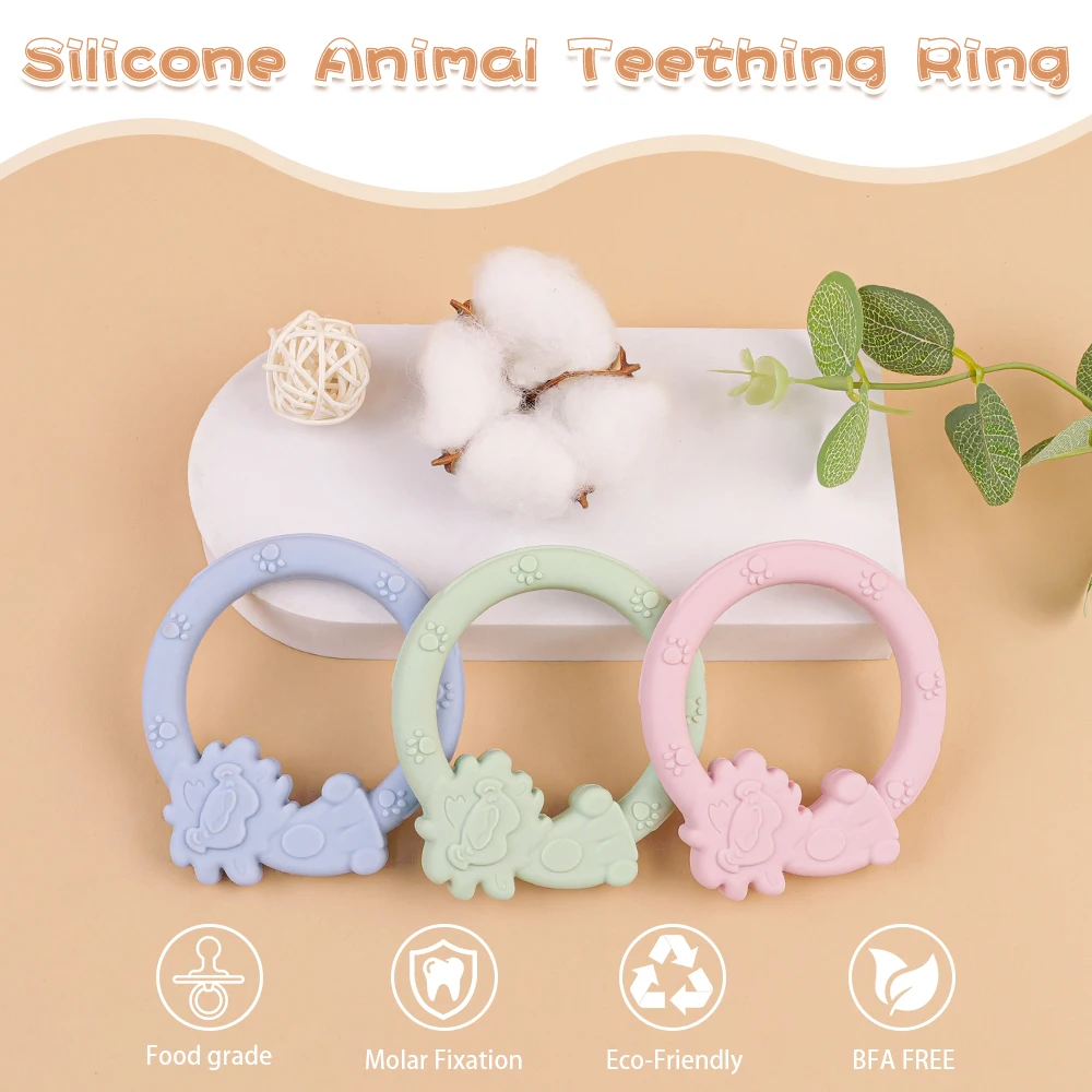 Hot Sale BPA Free Animal Shape Baby Training Teether Teething Baby Chew Toy Silicone Teethers For Babies