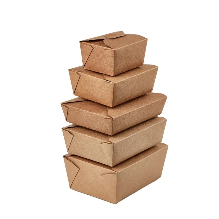 High Quality Lunch Box Paper Takeaway Paper Box for Food Take Out Fast Food Packaging Paper Boxes