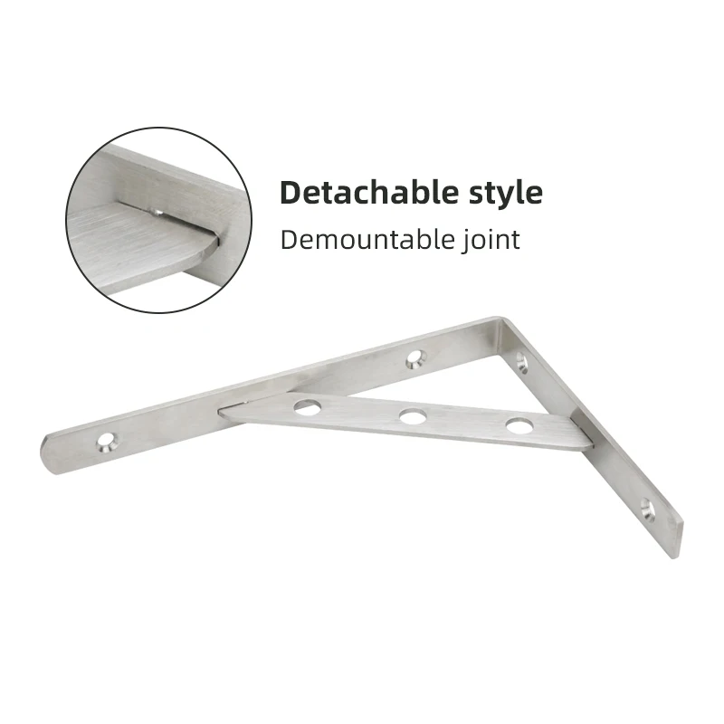 Stainless Steel Right-Angle Triangle Bracket Wall-Mounted Load-Bearing Shelf Support Tripod Storage Rack Connector Shelf Support