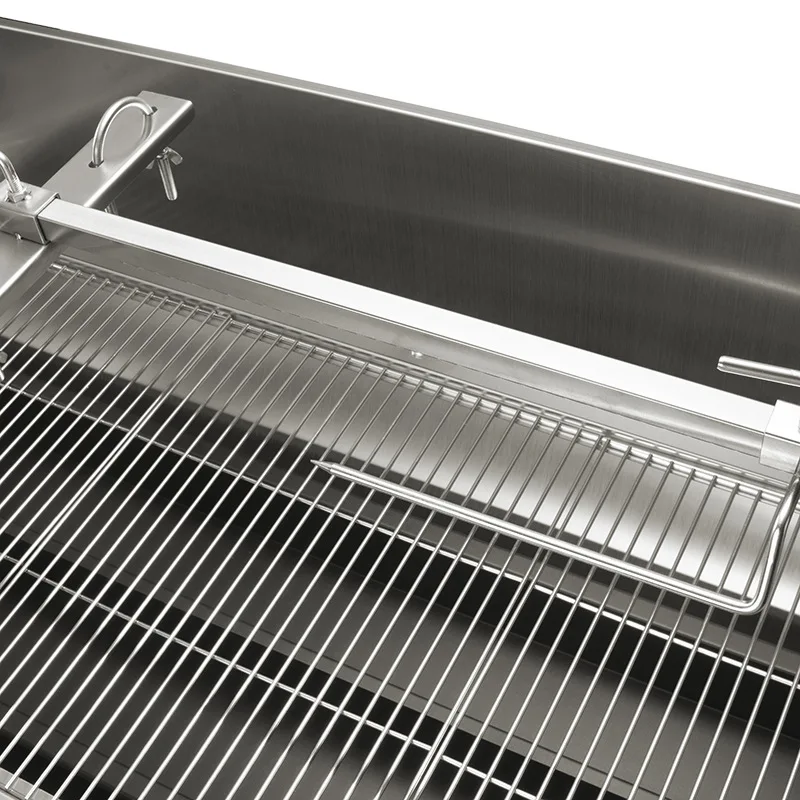 Rotisserie Grill Machine Stainless Steel Roaster Adjustable Rotating Charcoal BBQ Grill for Pig Lamb Outdoor Party Barbecue