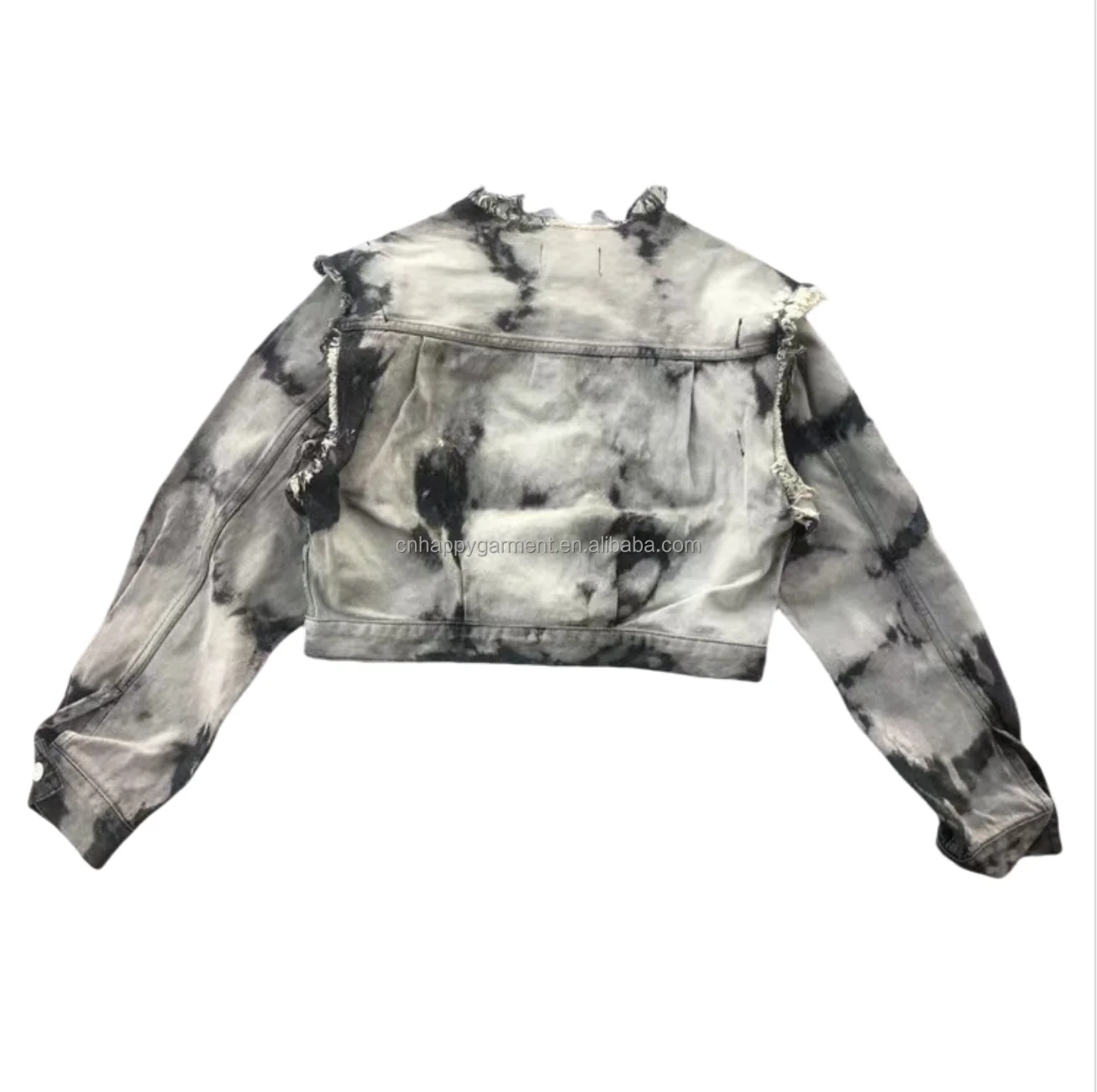 Crew neck single breasted denim blue color lady long sleeve casual fashion cotton denim jeans jacket for women