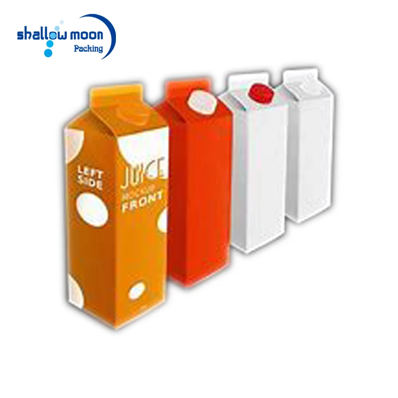 
Recycled milk package eco-friendly juice box cartons with spout 