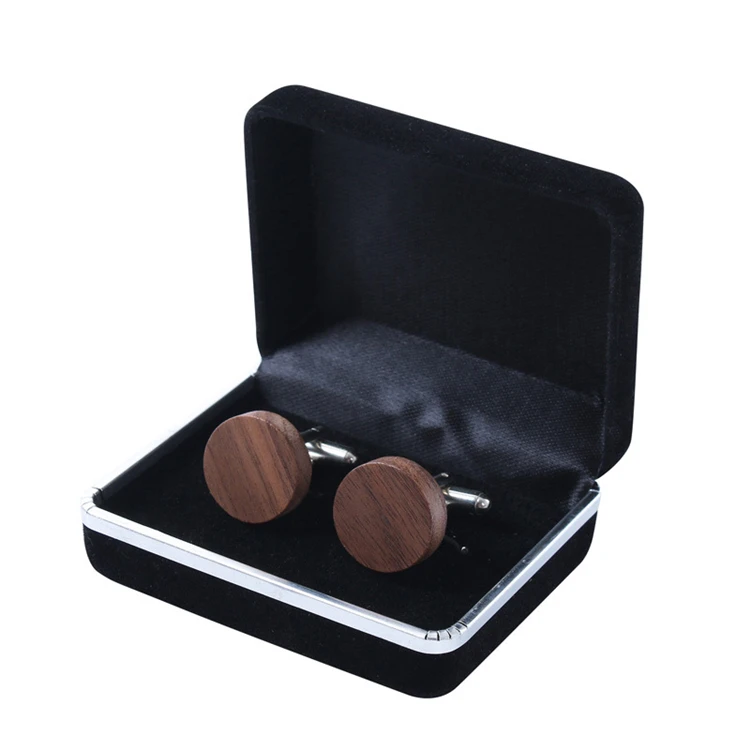 factory direct sale fancy engrave logo blank wooden cufflinks for mens