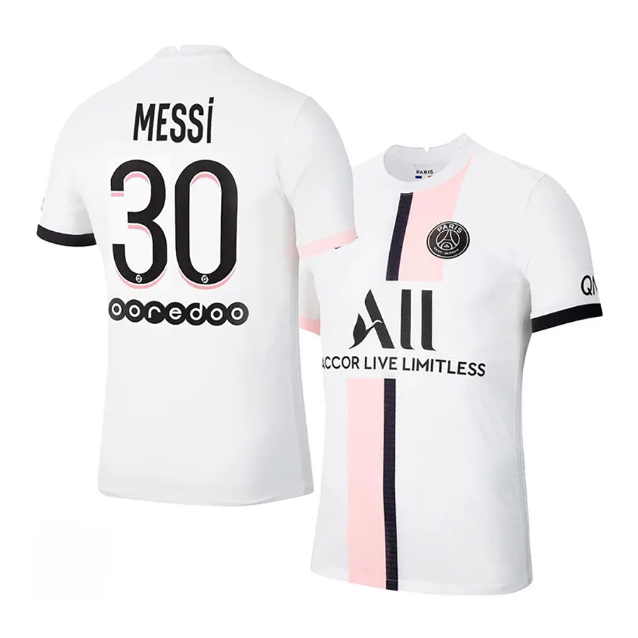Футбольная форма Messi Paris Home and Away из 100% полиэстера Комплект футболок с сублимационной