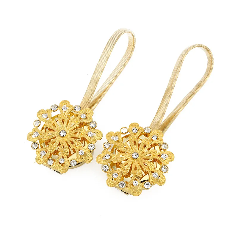 European magnet curtain buckle without installation of window decoration binding rope creative spring curtain binding