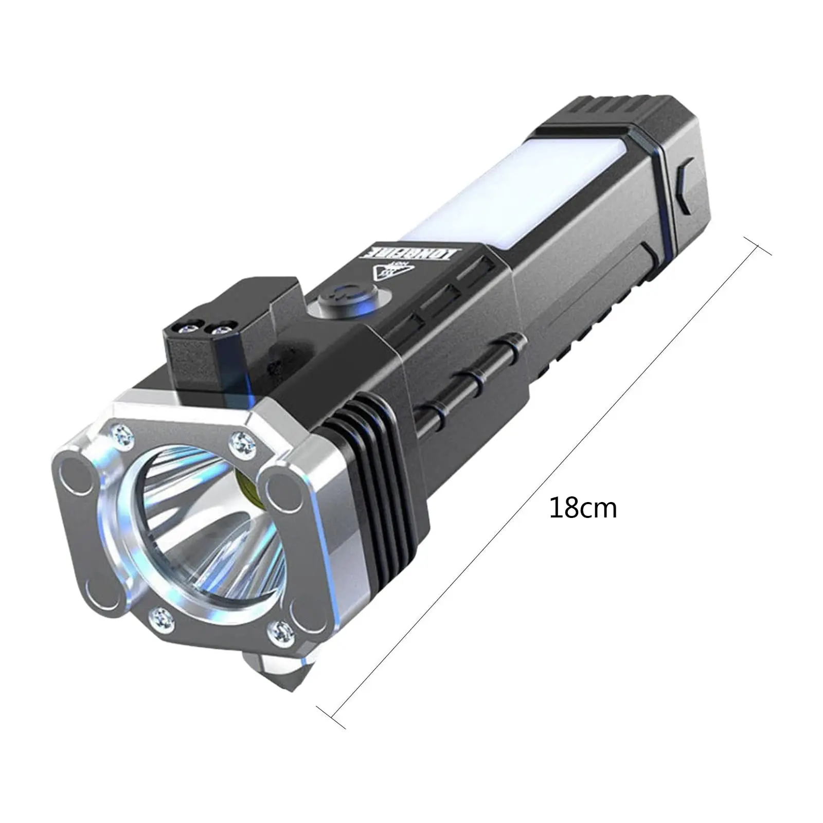 Torch Light LED and COB Car Window Breaker Safety With USB Cable Rechargeable Waterproof Flashlight Tools