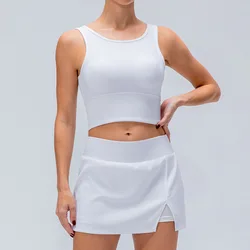 Женские теннисные платья, комплект из 2 предметов, платье для тенниса и фитнеса, мини-юбка, спортивный короткий жилет, баскетбольные бейсбольные комплекты, наряды