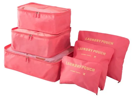 Low Moq Fashion 6 Pcs Compression Luggage Organizers Travel Bag Personal Packing Cubes Wholesale Organizer