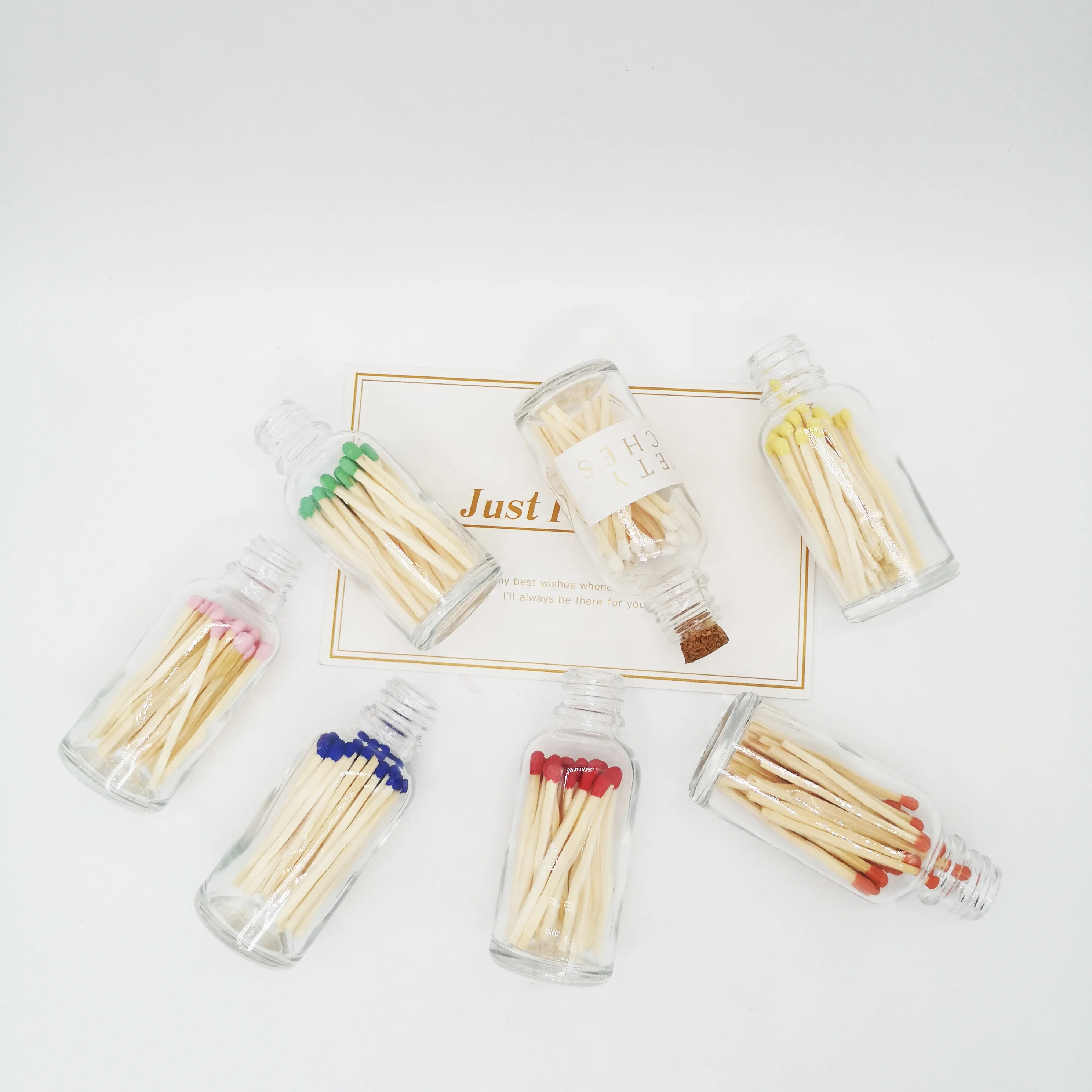 custom sticker jar black safety matches glass bottle matches jar long black matchstick wood colorful matches tips