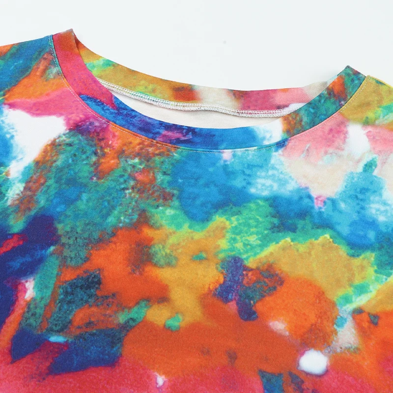 New Arrivals Fall 2022 Women Clothes Long Sleeve Tie Dye With Pocket Fall Dresses For Women