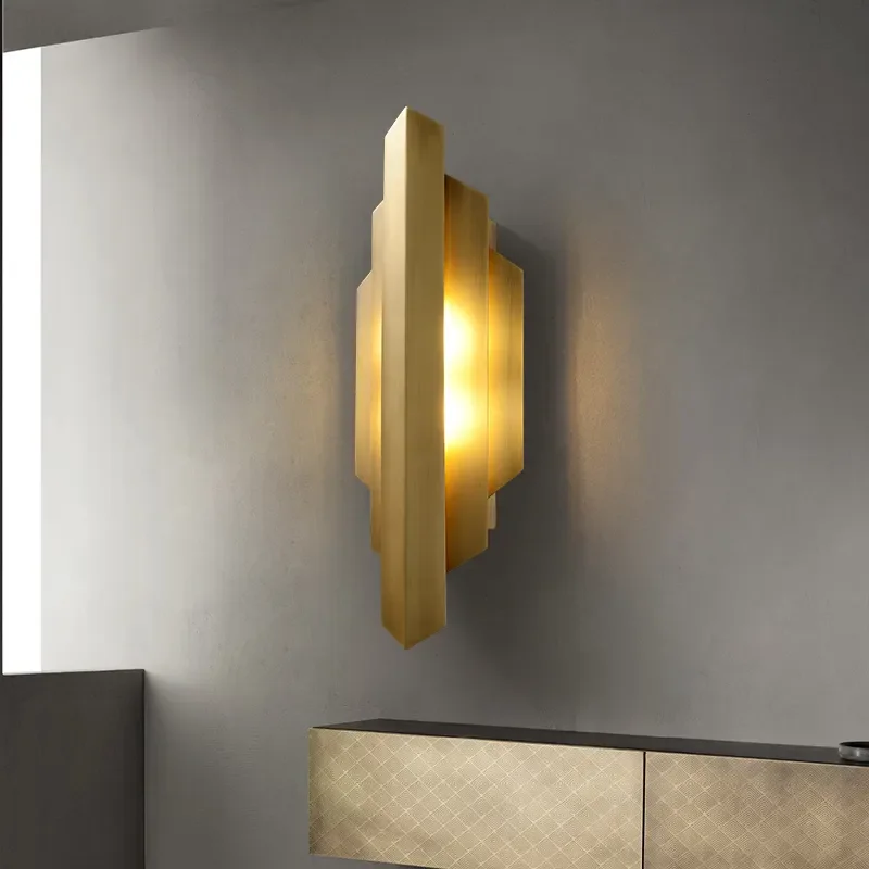 ECOJAS High Quality Decoration Bedside Wall Lighting Modern Brass Wall Lamp Wholesale Custom Indoor Metal Novelty Living Room G9