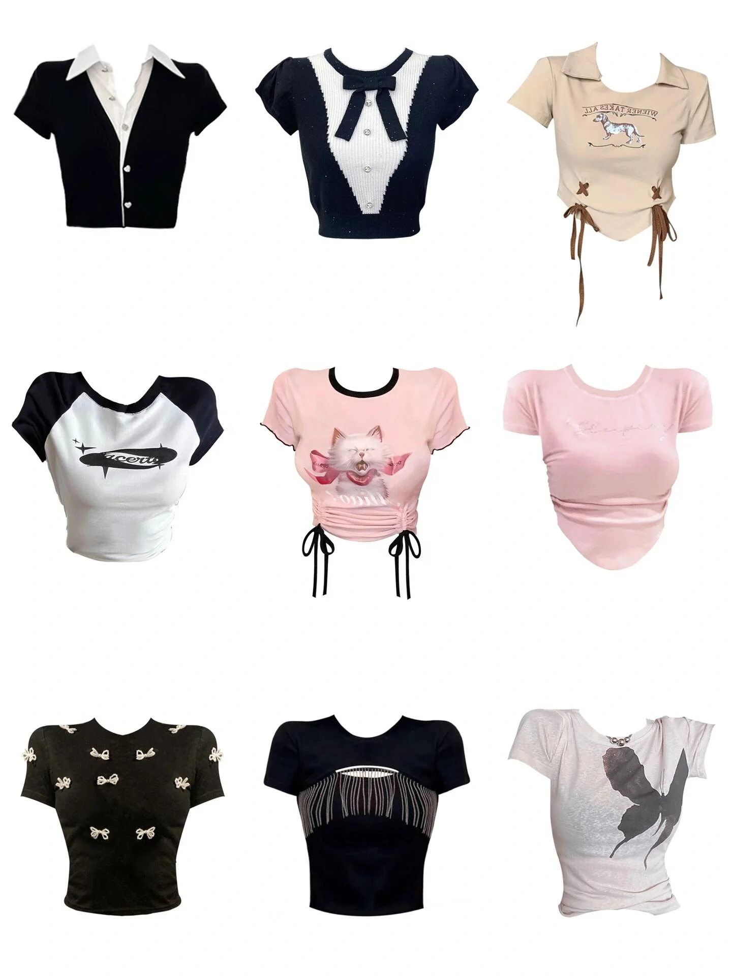 Wholesale versatile slimming short tops summer tight fitting short sleeves factory direct sales