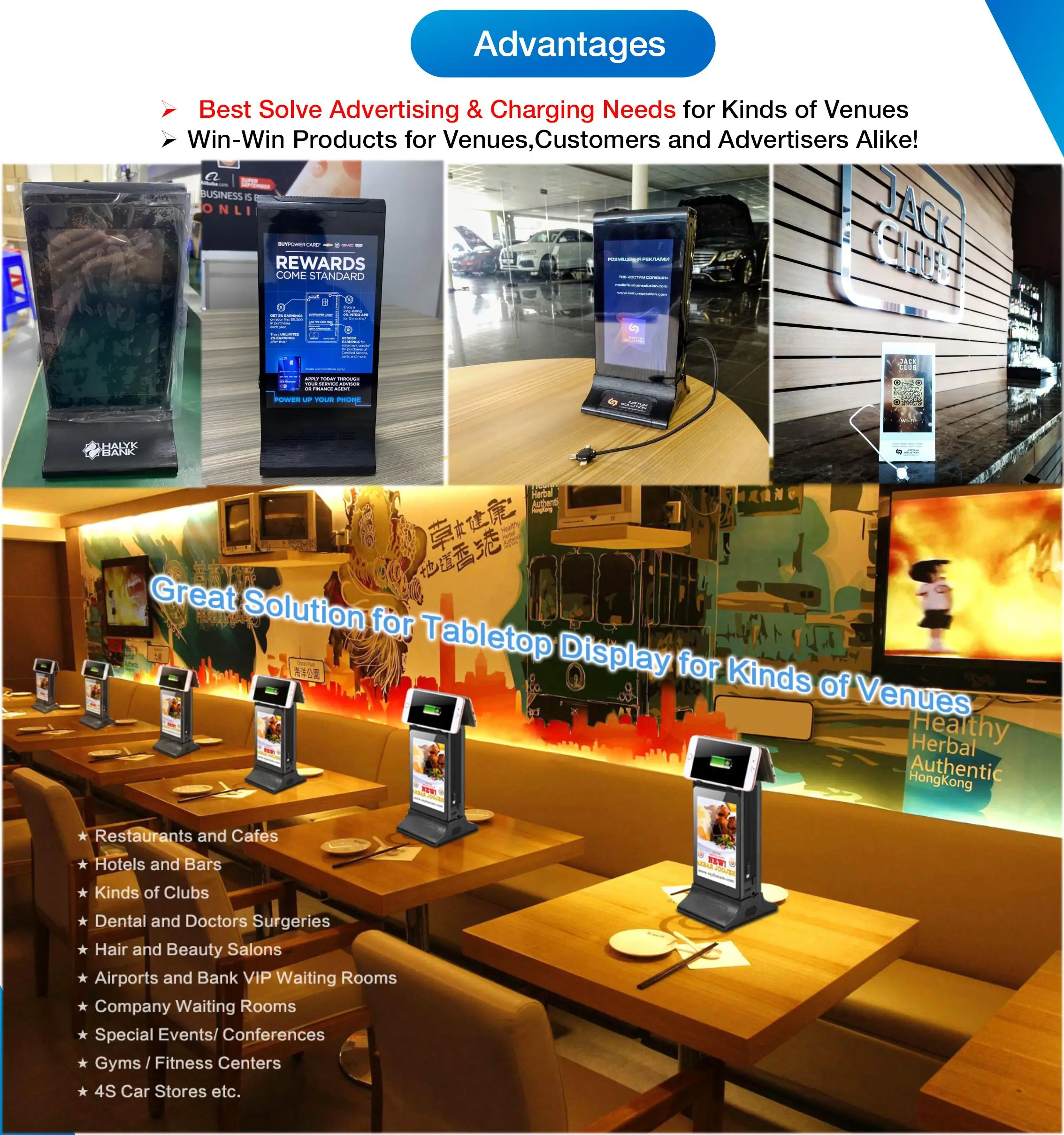 Table Top Selling Digital Android11 Order Call System Cafe Bar Power Bank Restaurant Menu Display table advertising player