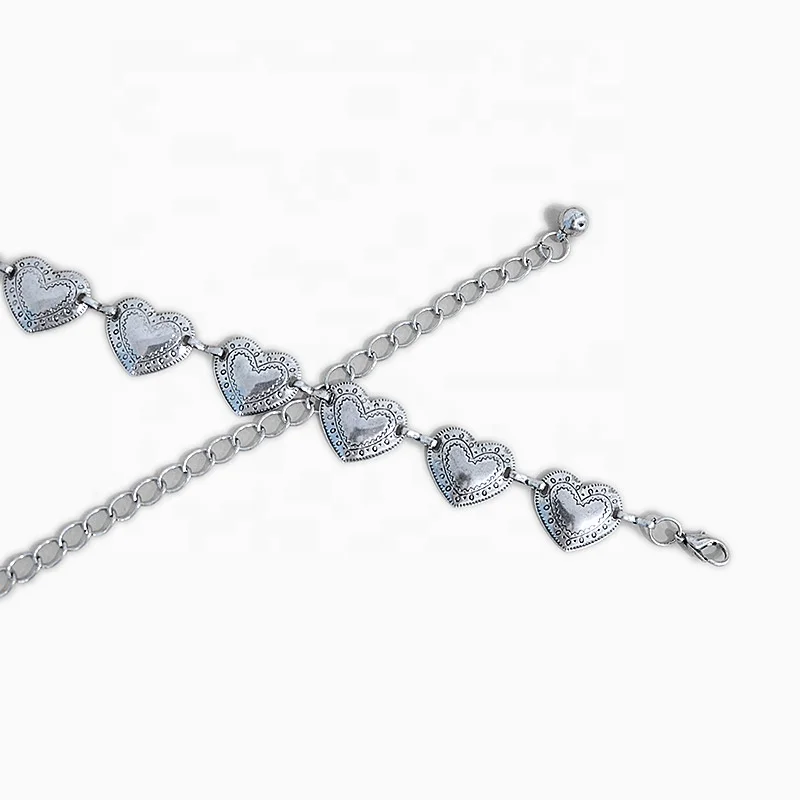 Винтажные золотые и Серебристые сплава для женщин Талия цепи пояса для свадебное платье «любящее сердце» женские ботинки с пряжкой на пояс