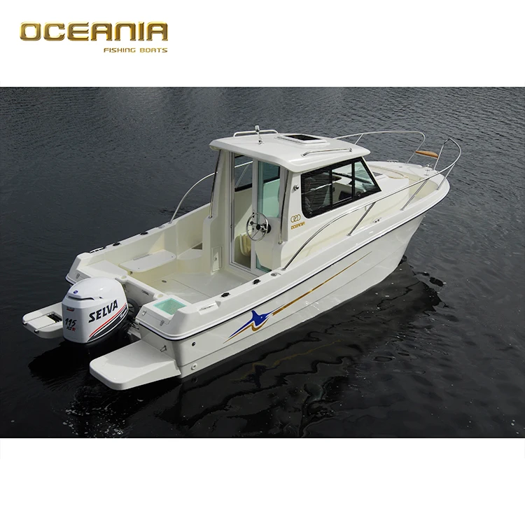 Fiberglass Boat CE Certified 6M Sport Yacht for 8 Passengers Outboard Engine for Recreation and Fishing