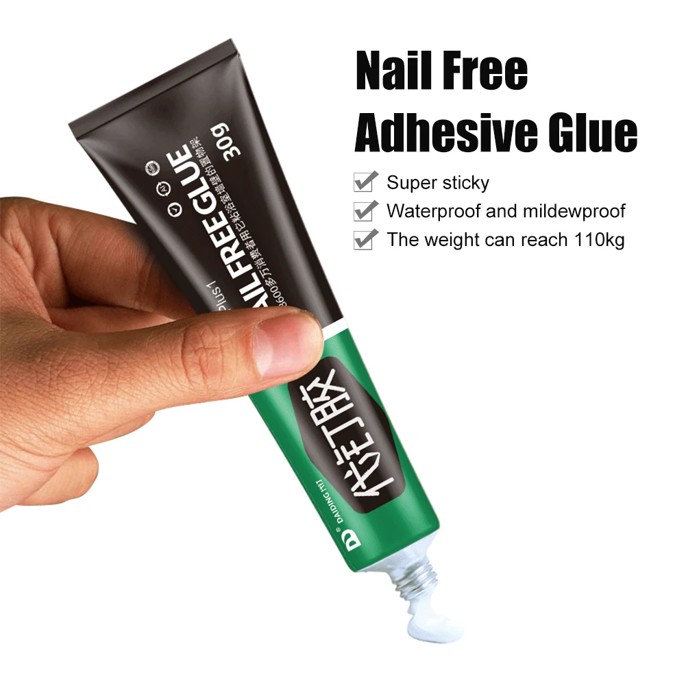 60g All-purpose Glue Quick Drying Glue Strong Adhesive Sealant Fix Glue Nail Free Adhesive for Plastic Glass Metal Ceramic