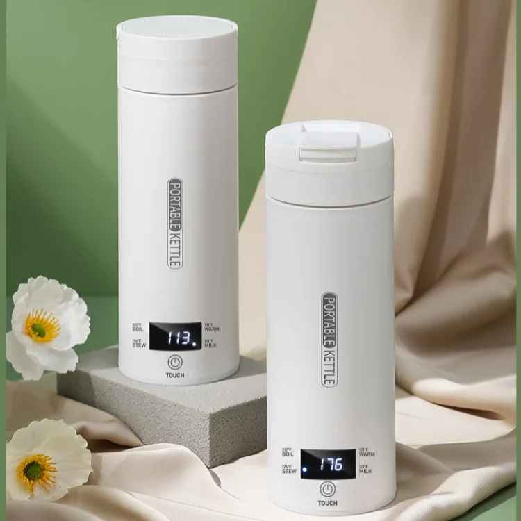 Kingze Modern Coffee and Tea Water Boiler Stainless Steel Vacuum Flask Smart Water Bottle Portable Electric Kettle