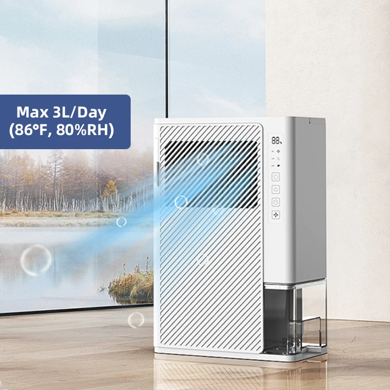 Invitop 3L/day Portable Air Dehumidifier Fan with Wifi Tuya App Smart Control Home dehumidifiers