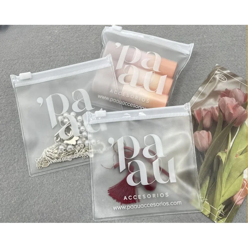 Custom Logo Pvc Packaging Zipper Bags Transparent Clear Pvc Cosmetic Pouch Bag For Make Up Jewellery Zip Lock Bag