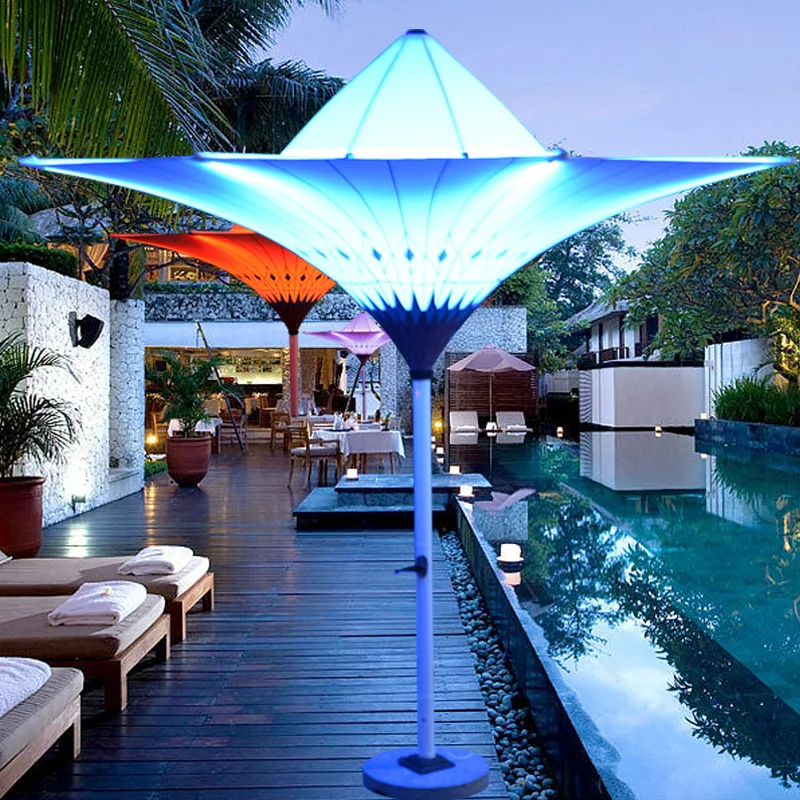 Glamping sturdy parosol umbrella outdoor patio tulip umbrella garden electric tulip umbrella