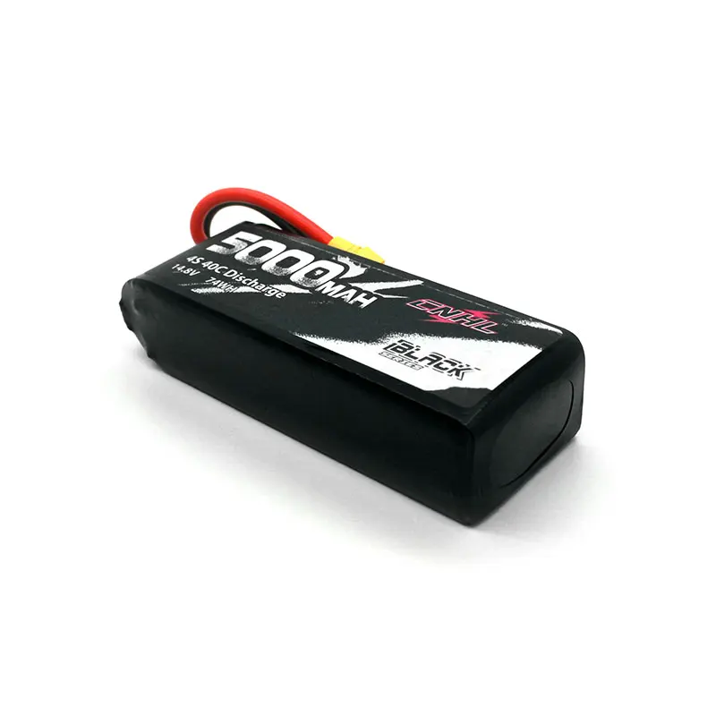 5000mah 14.8v 4s 40c (30X47X146mm) cnhl black series  lipo battery  with xt90 plug