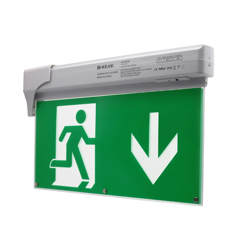 LED Exit Sign Emergency Light ODM Price Fire Resistant Exit Sign Emergency Light Office Automatic Test Exit Sign Emergency Light